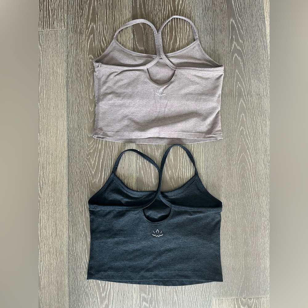 *SOLD* BEYOND YOGA Spacedye Slim Racerback Cropped Tanks. (2 ITEMS) MEDIUM